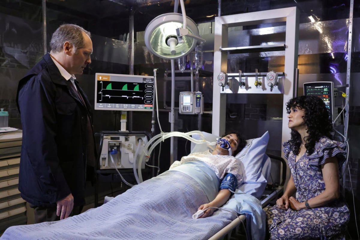 In The Blacklist Season 9 Episode 21, Red and Mierce watch over Weecha, who is in a hospital bed. 