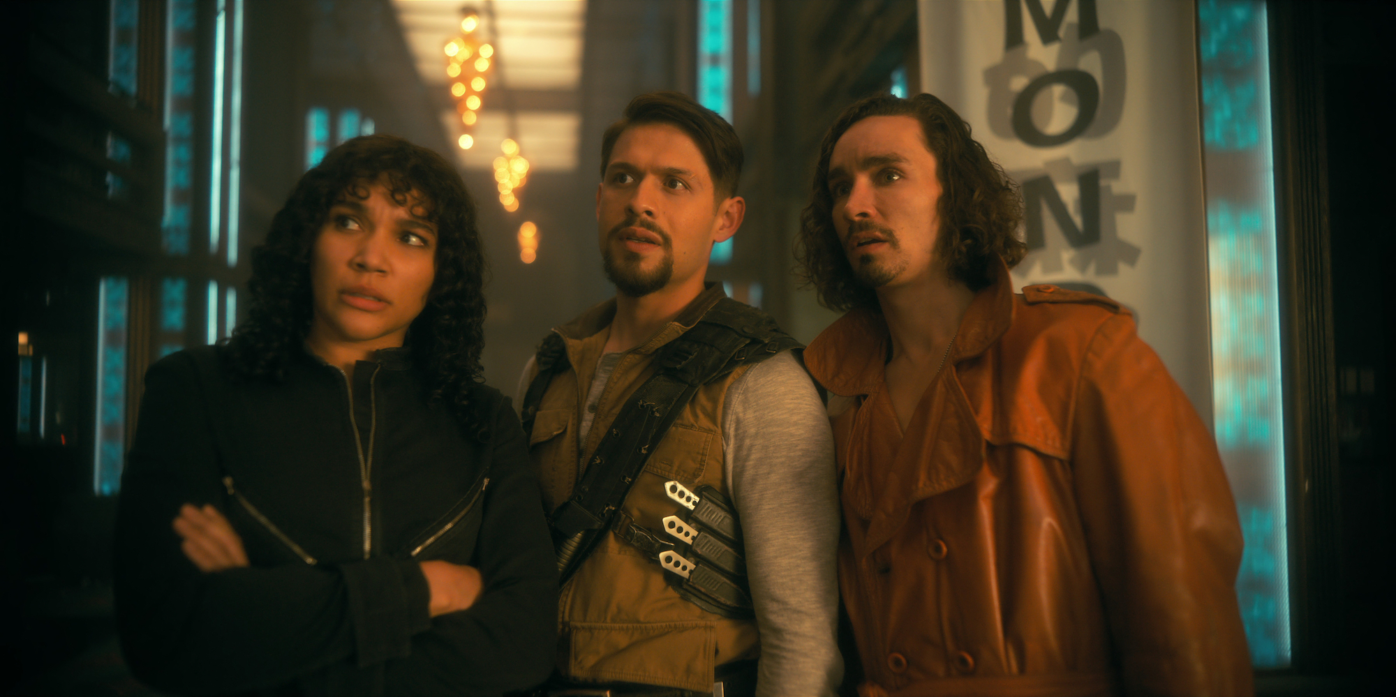 'The Umbrella Academy' Season 3 new images feature Emmy Raver-Lampman, David Castañeda, and Robert Sheehan seen here in a production still