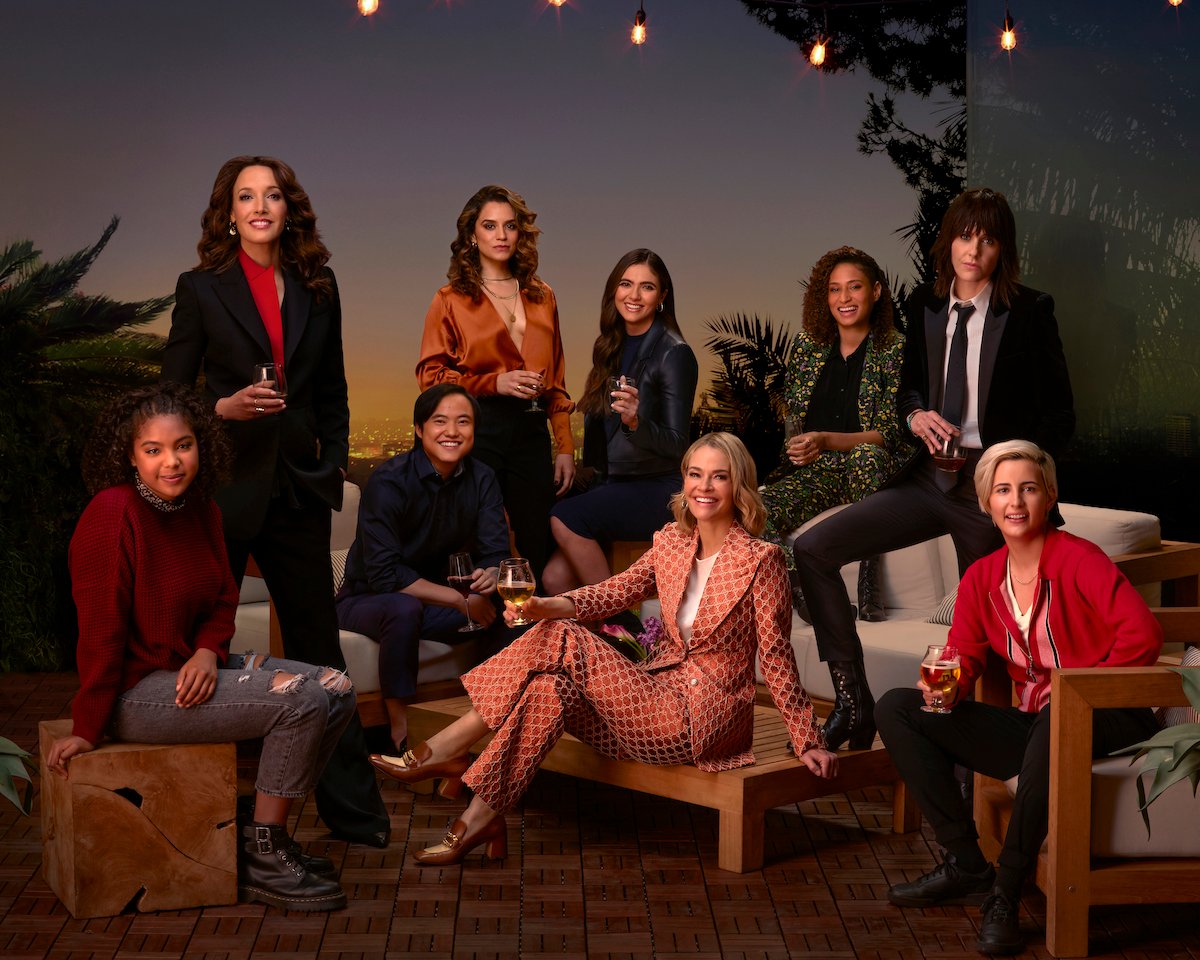 The cast of 'The L Word: Generation Q' poses for a photo as their characters. This includes (L-R): Jordan Hull as Angie Porter-Kennard, Jennifer Beals as Bette, Leo Sheng as Micah Lee, Sepideh Moafi as Gigi, Arienne Mandi as Dani Nunez, Leisha Hailey as Alice Pieszecki, Rosanny Zayas as Sophie Suarez, Katherine Moennig as Shane McCutcheon and Jacqueline Toboni as Sarah Finley.