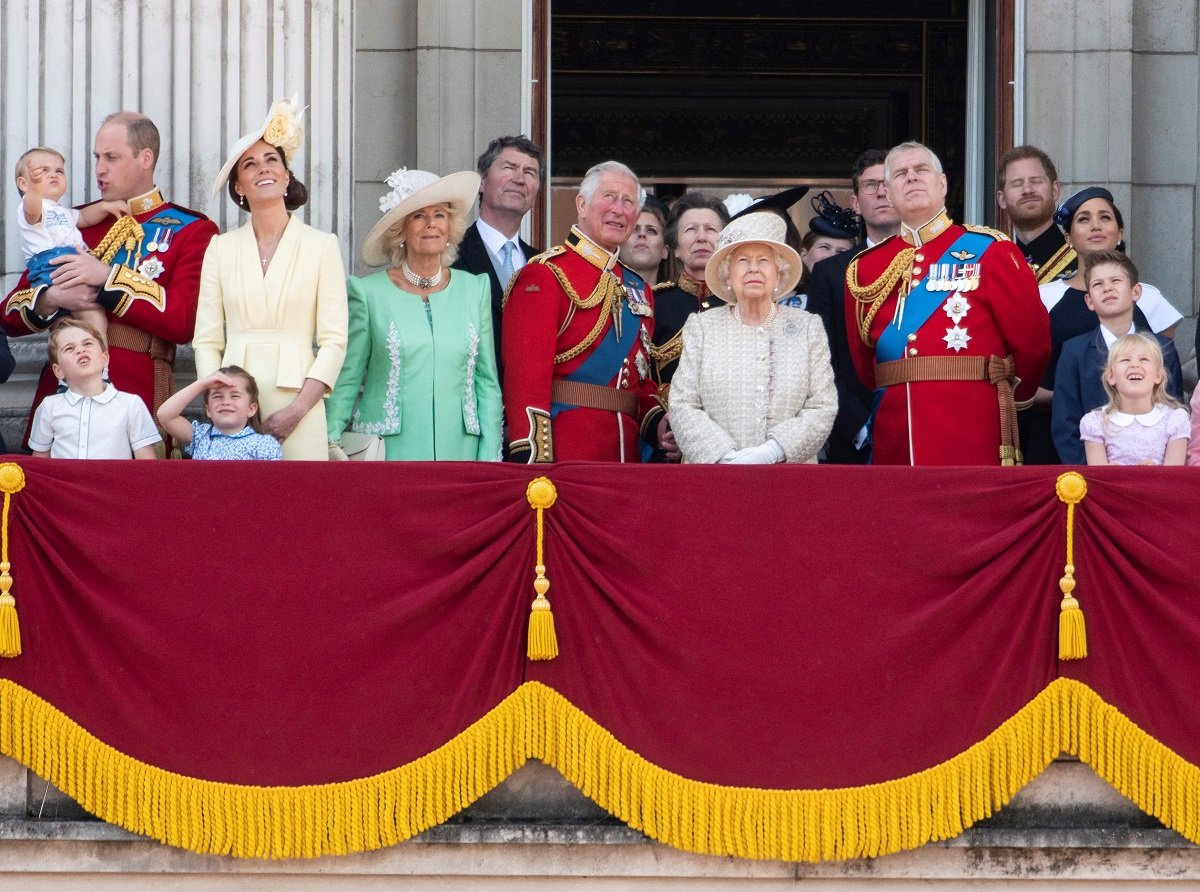 The royal family standing on the balcony of Buckingham Palace during the Trooping the Colour ceremony in 2019