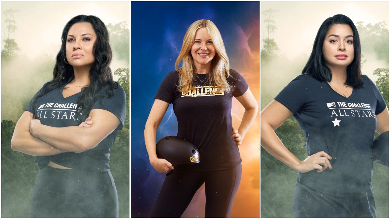 Tina Bridges, Beth Stolarczyk, and Sylvia Elsrode pose for 'The Challenge: All Stars' cast photo
