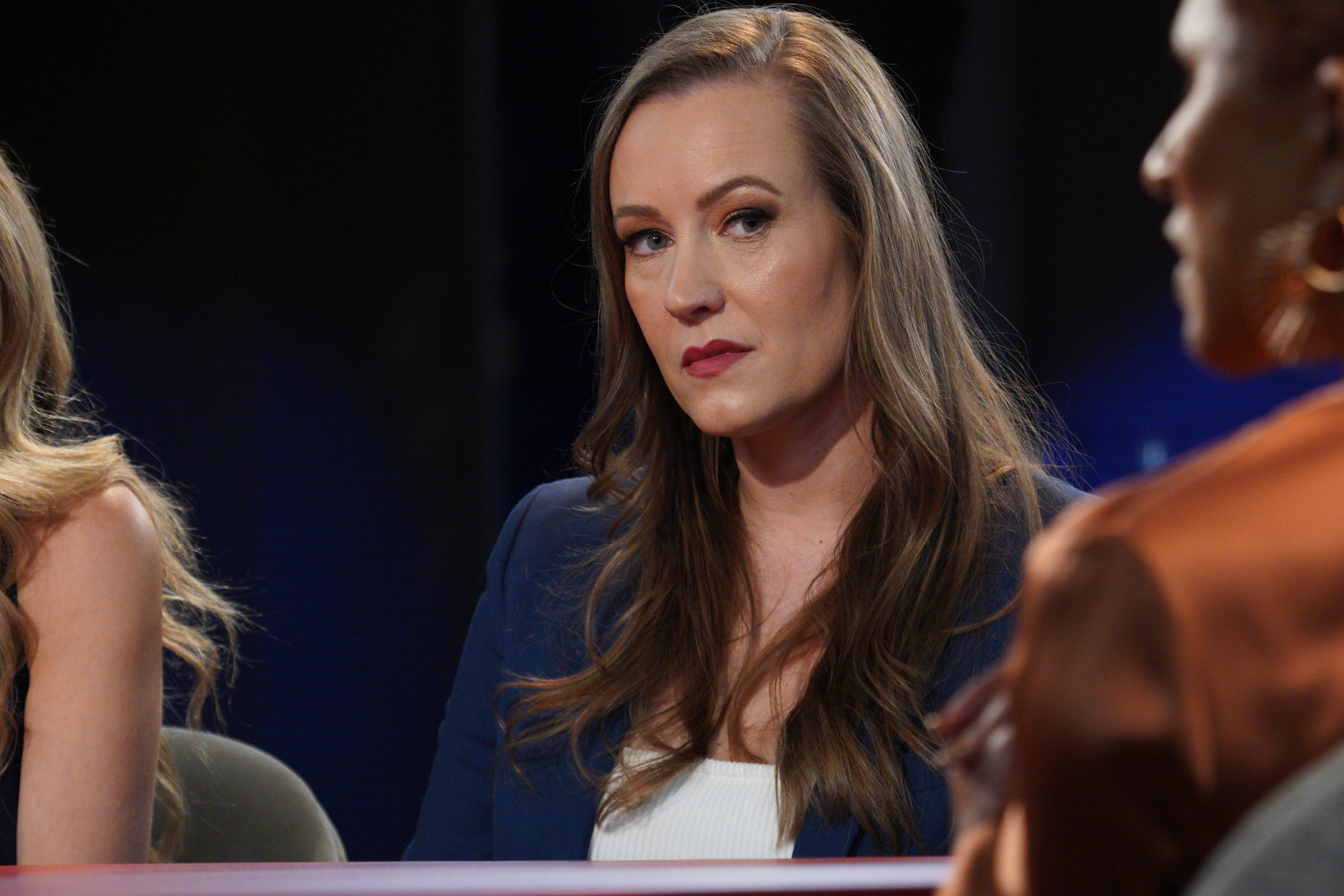 'The Tinder Swindler' victim Ayleen Charlotte looking at the camera on 'Red Table Talk'