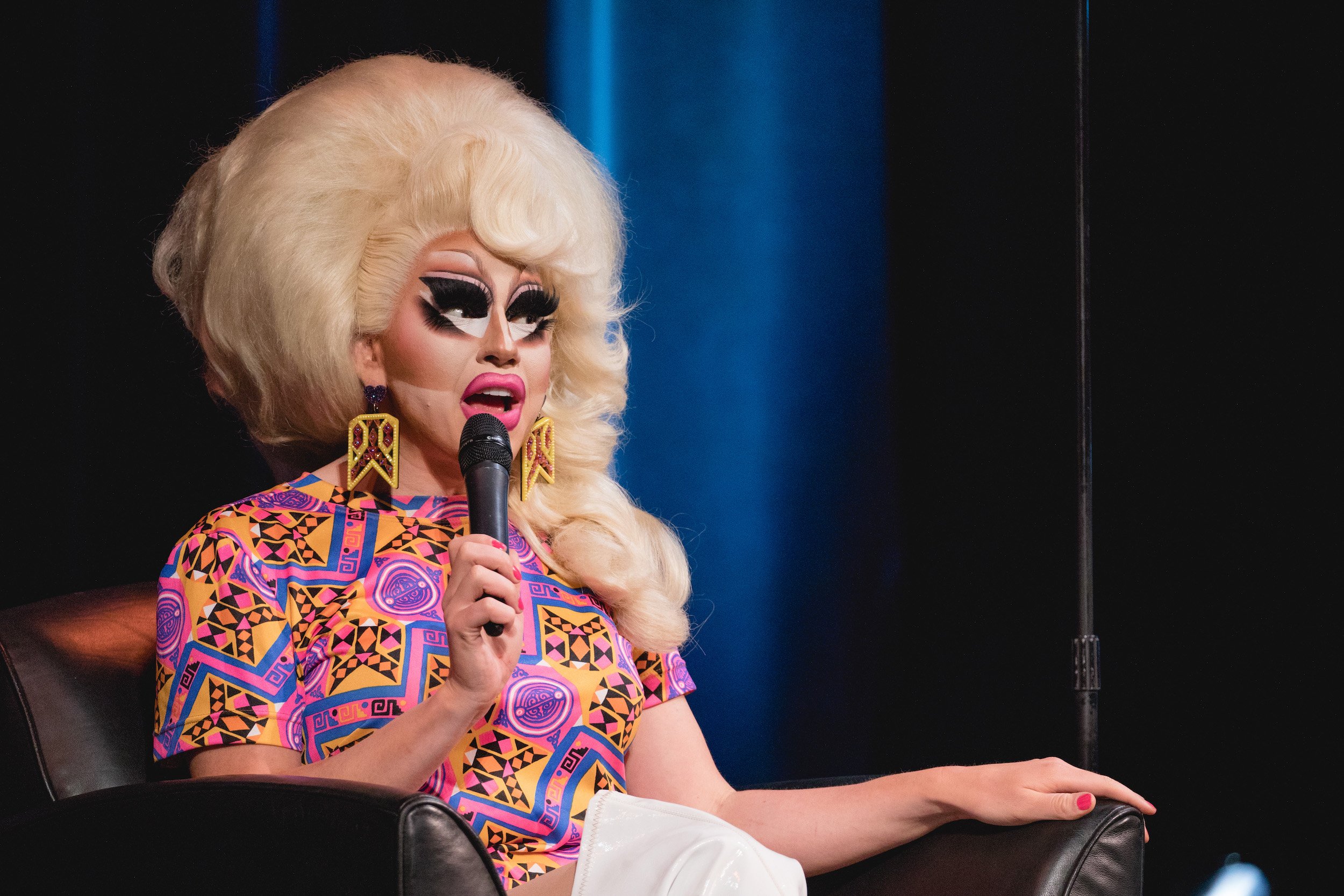 American drag queen Trixie Mattel records an episode of 'The Bald and the Beautiful with Trixie Mattel and Katya Zamo' during Moontower Just For Laughs