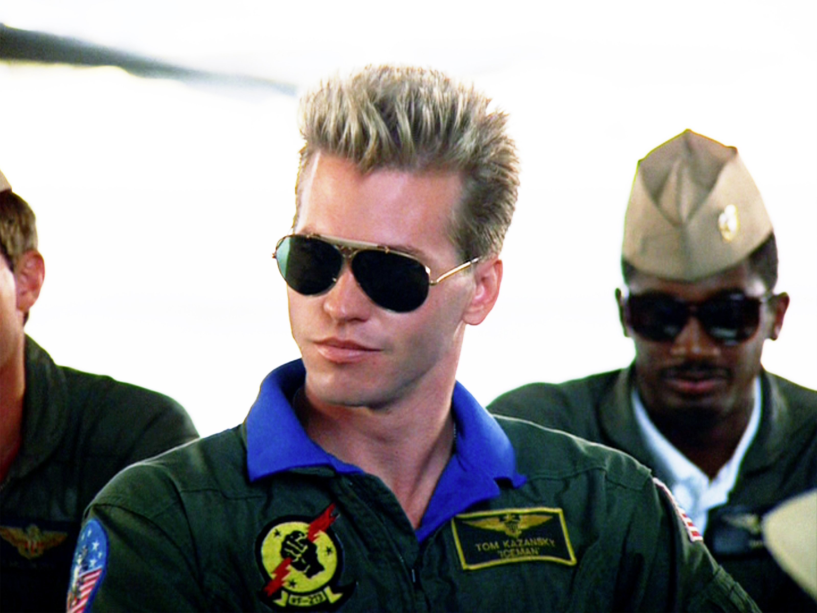 Val Kilmer as Tom 'Iceman' Kazansky in Top Gun, which also starred Tom Cruise