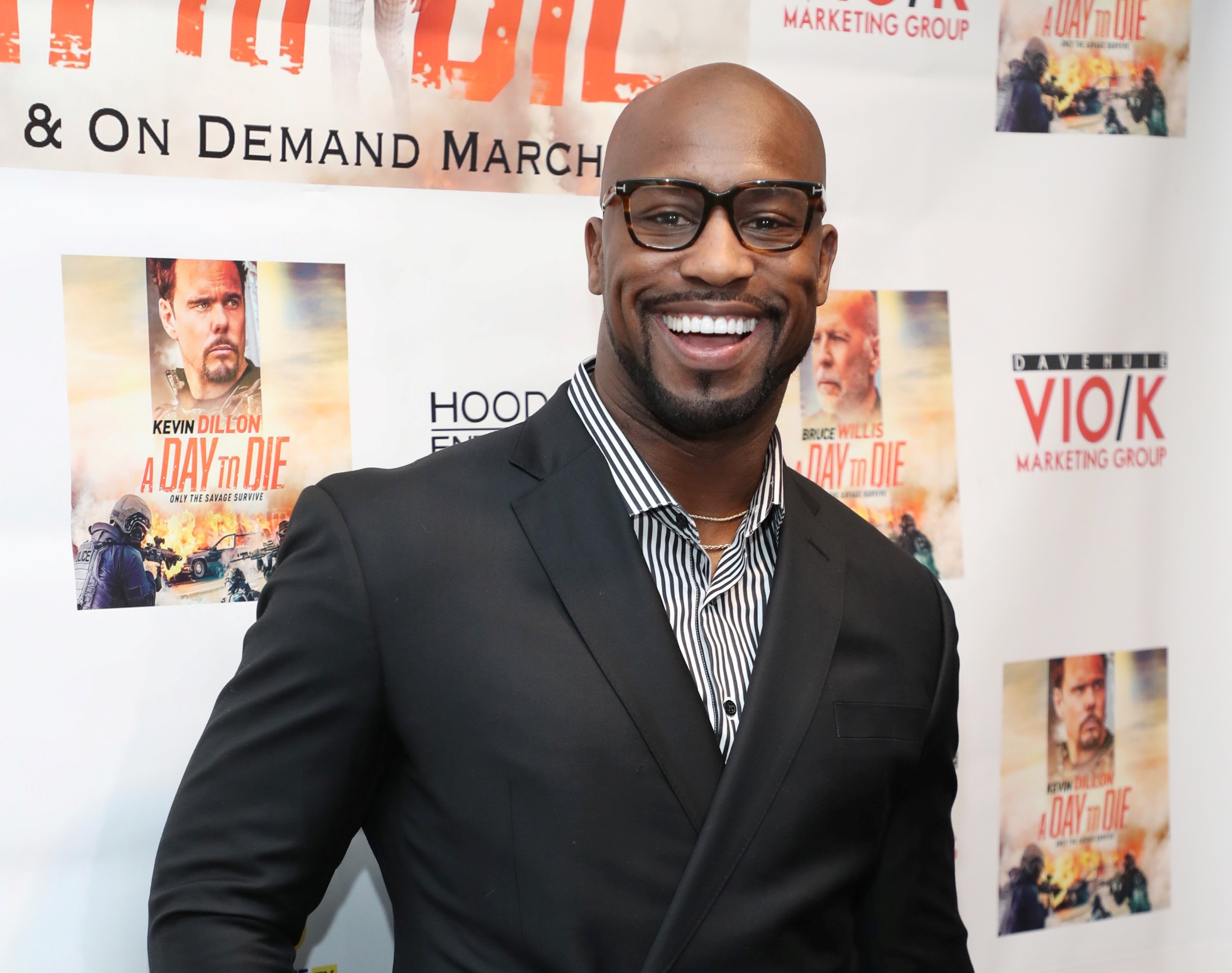 Vernon Davis, who has a new movie coming out with Morgan Freeman and Cole Houser, attends the 'A Day To Die' New York screening