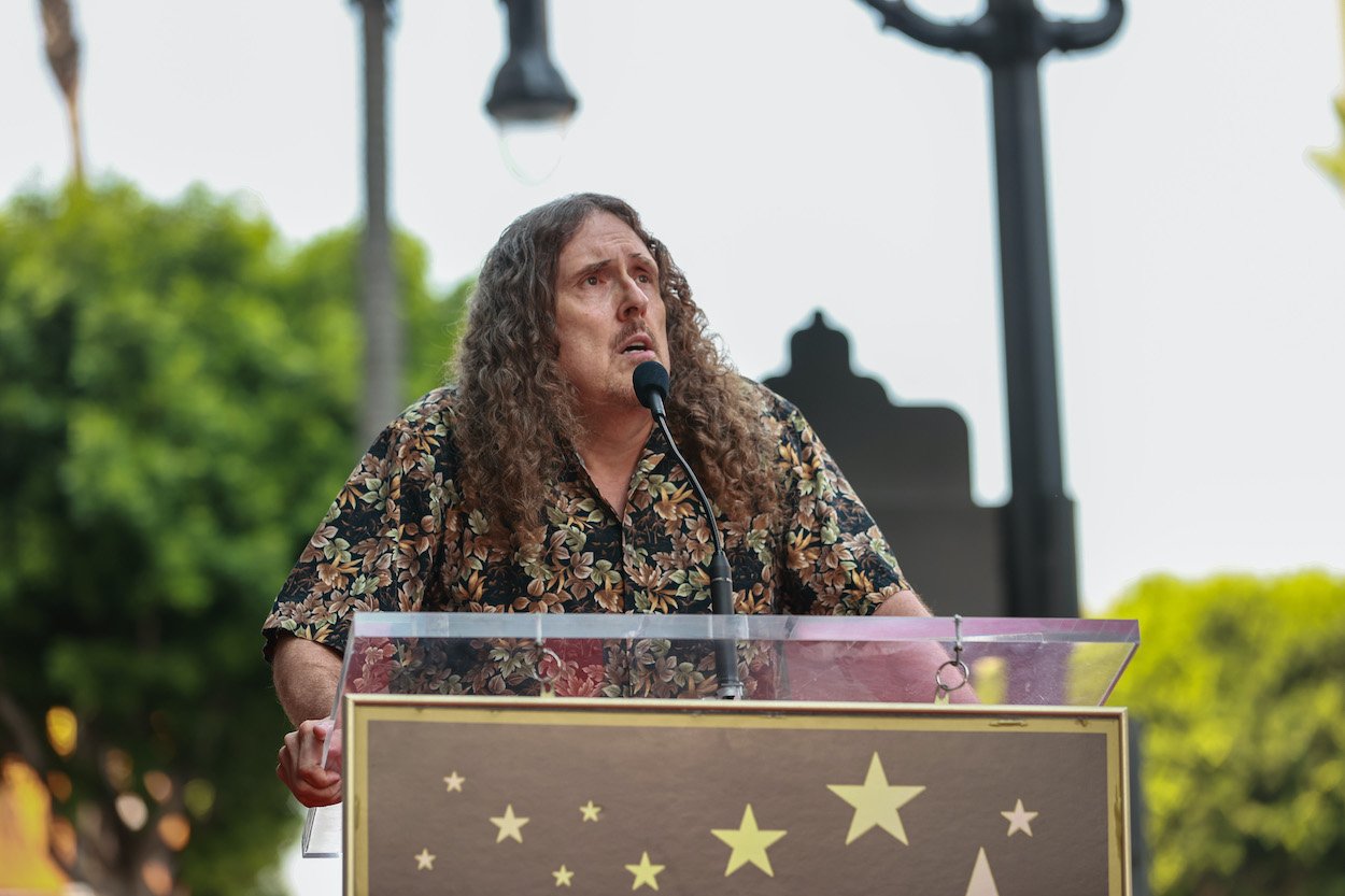 Weird Al Yankovic speaks as Don McLean is honored with a star on the Hollywood Walk of Fame in 2021.