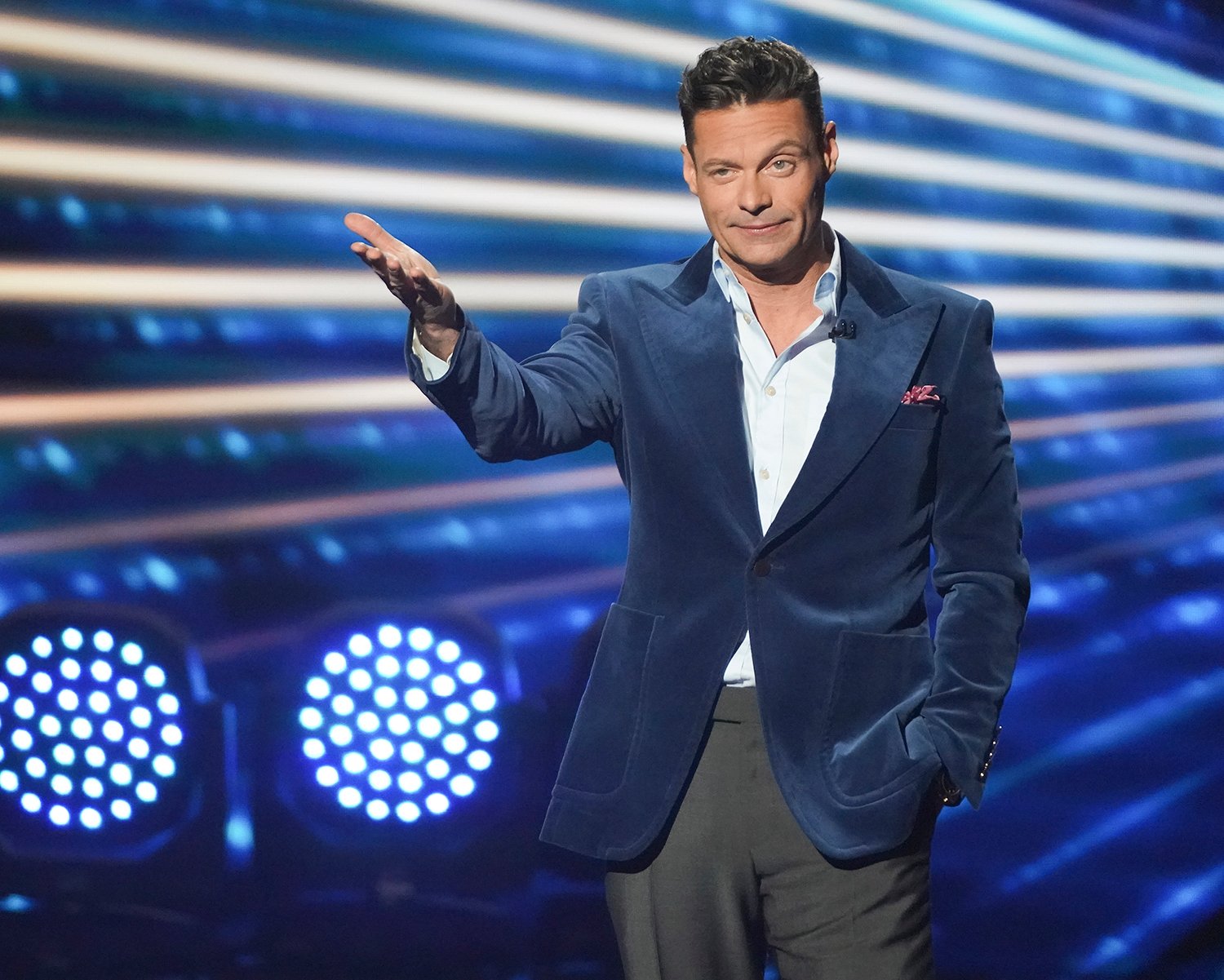 Ryan Seacrest hosts the American Idol 2022 finale, where he had to change his underwear.