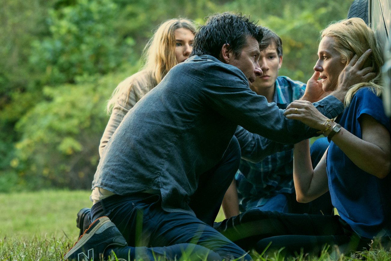 Sofia Hublitz as Charlotte Byrde, Jason Bateman as Marty Byrde, Skylar Gaertner as Jonah Byrde, Laura Linney as Wendy Byrde in Season 4 Part 2 Episode 7 of 'Ozark,' which left many fans wanting a spinoff series