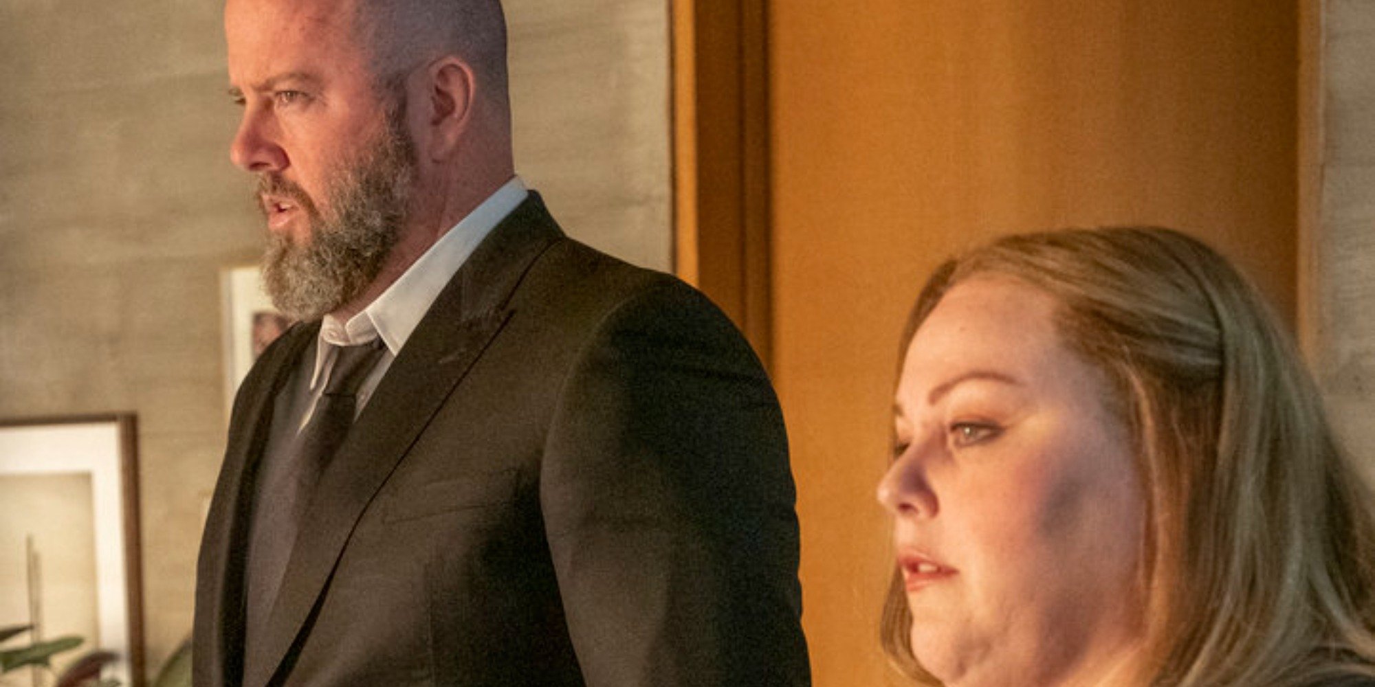 Chris Sullivan and Chrissy Metz on the set of NBC's 'This Is Us.'