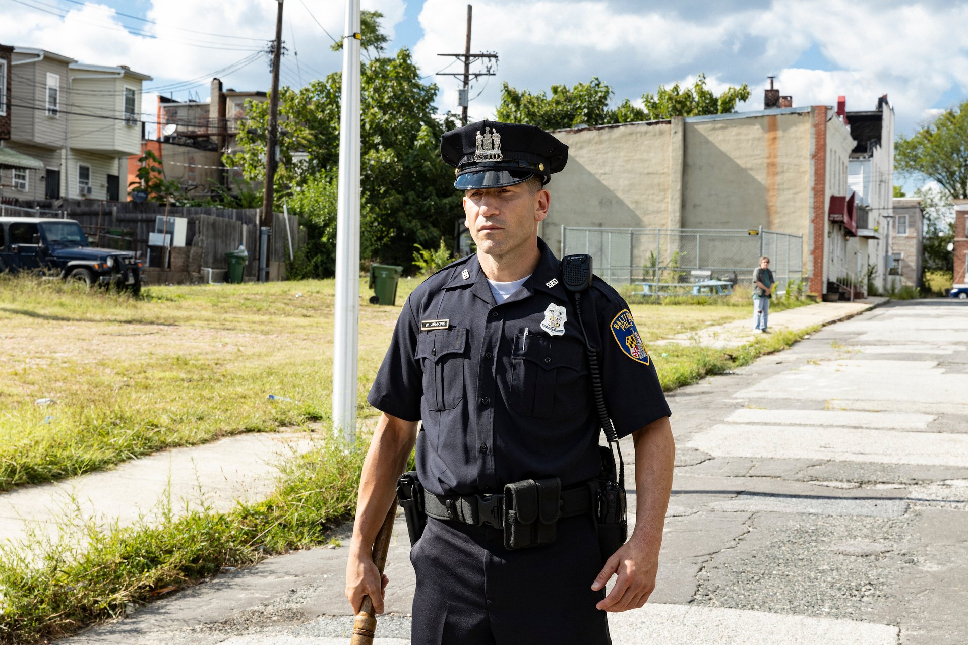 Jon Bernthal as Wayne Jenkins dressed in a police uniform in 'We Own This City'