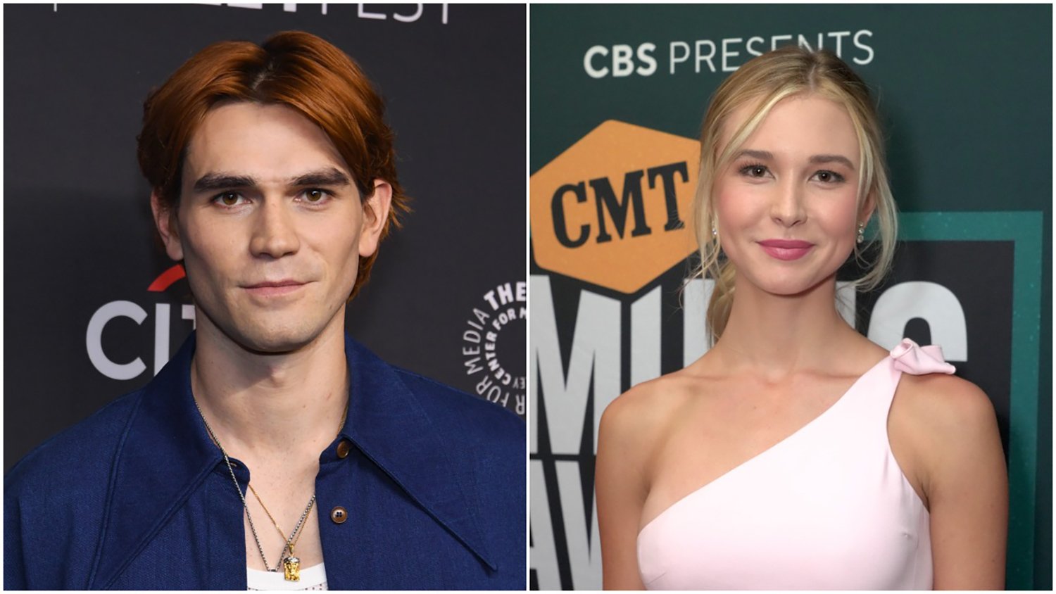 The stars of HBO Max's canceled Wonder Twins film: KJ Apa attends PaleyFest LA 2022 // Isabel May attends 2022 CMT Awards.