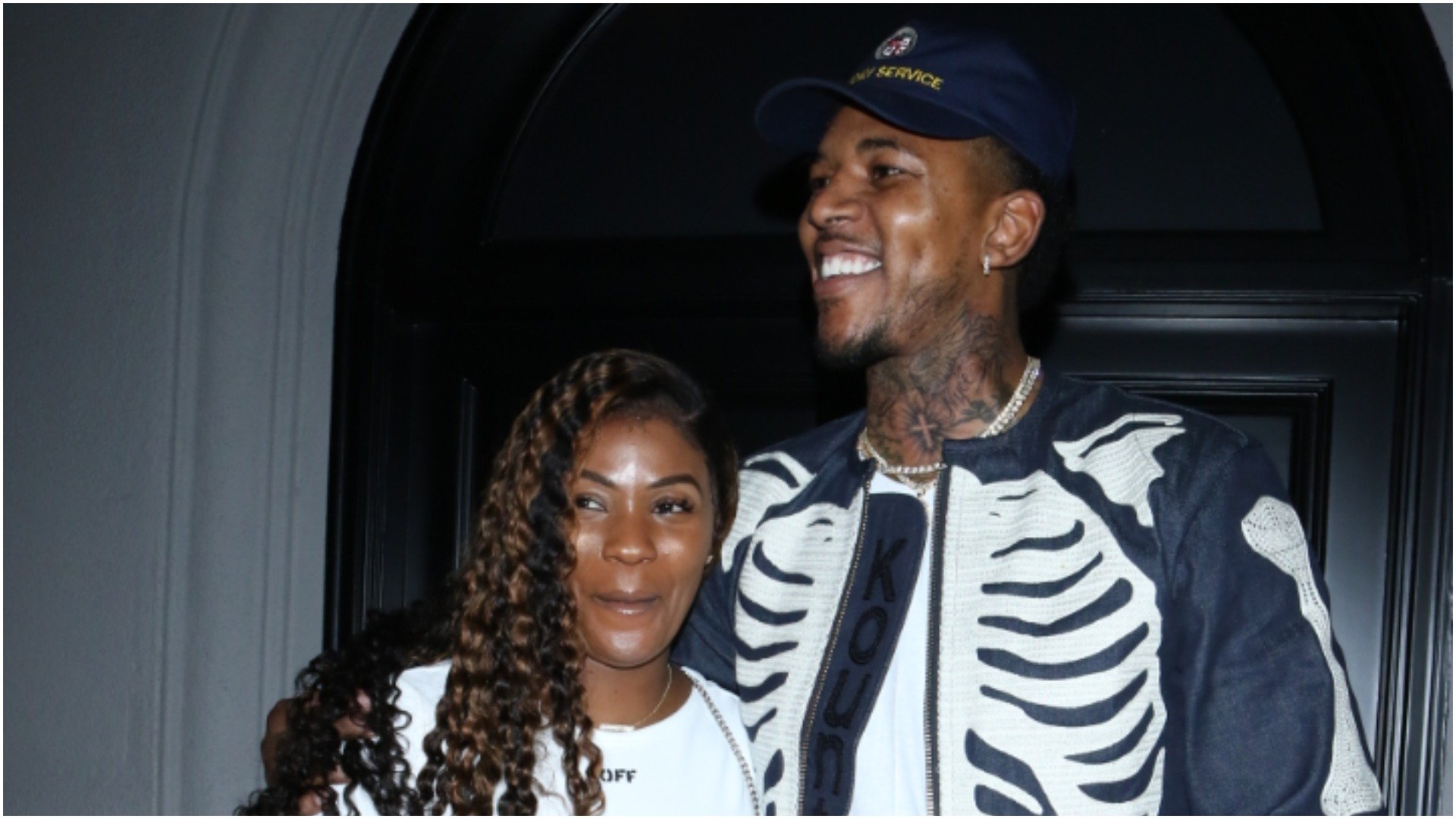 Keonna Green and Nick Young smile for a photo while out on the town 