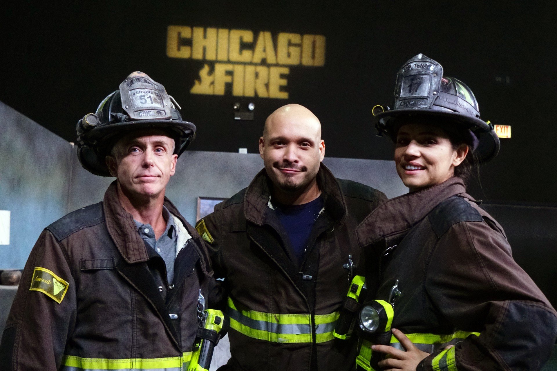 The cast of Chicago Fire poses for a photo.
