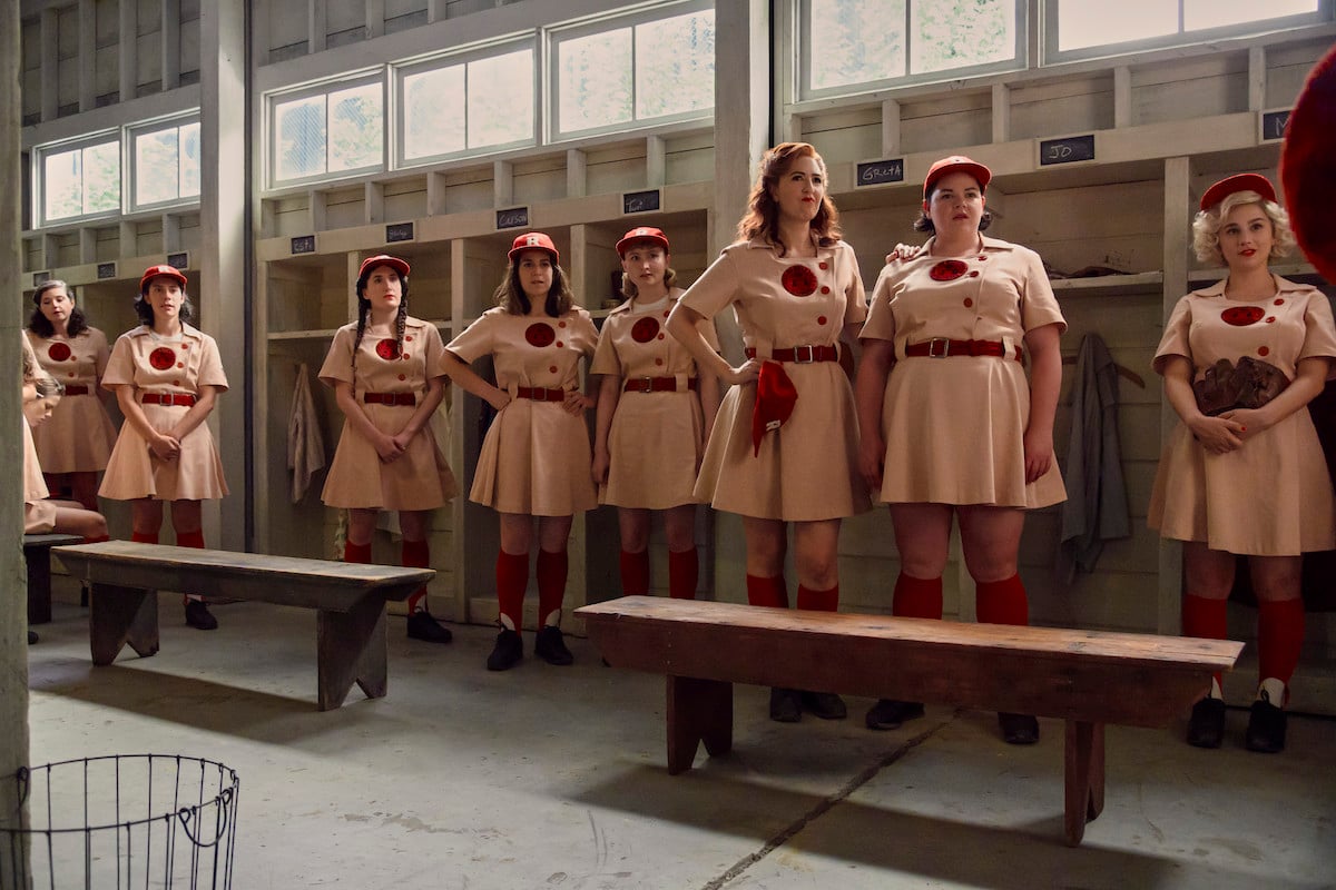 Women standing in the locker room in 'A League of Their Own'