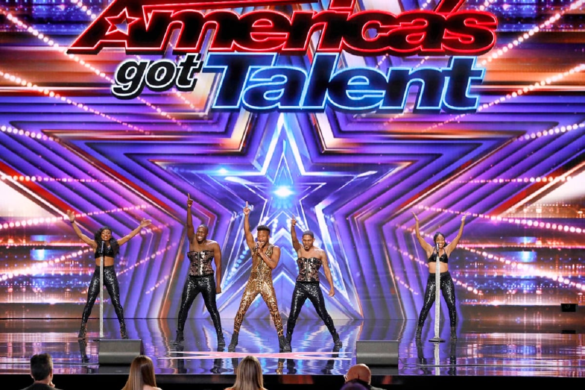 'AGT' Season 17 Marcus Terell and four back up singers performing on stage