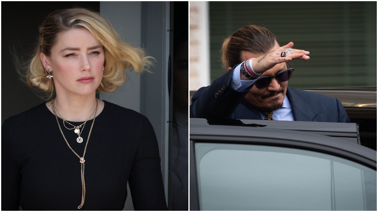 Amber Heard (left) and Johnny Depp leave the Fairfax, Virginia, courthouse which housed their defamation trial. The jury awarded Depp $5 million in punitive damages, but Heard has to pay only $350k.