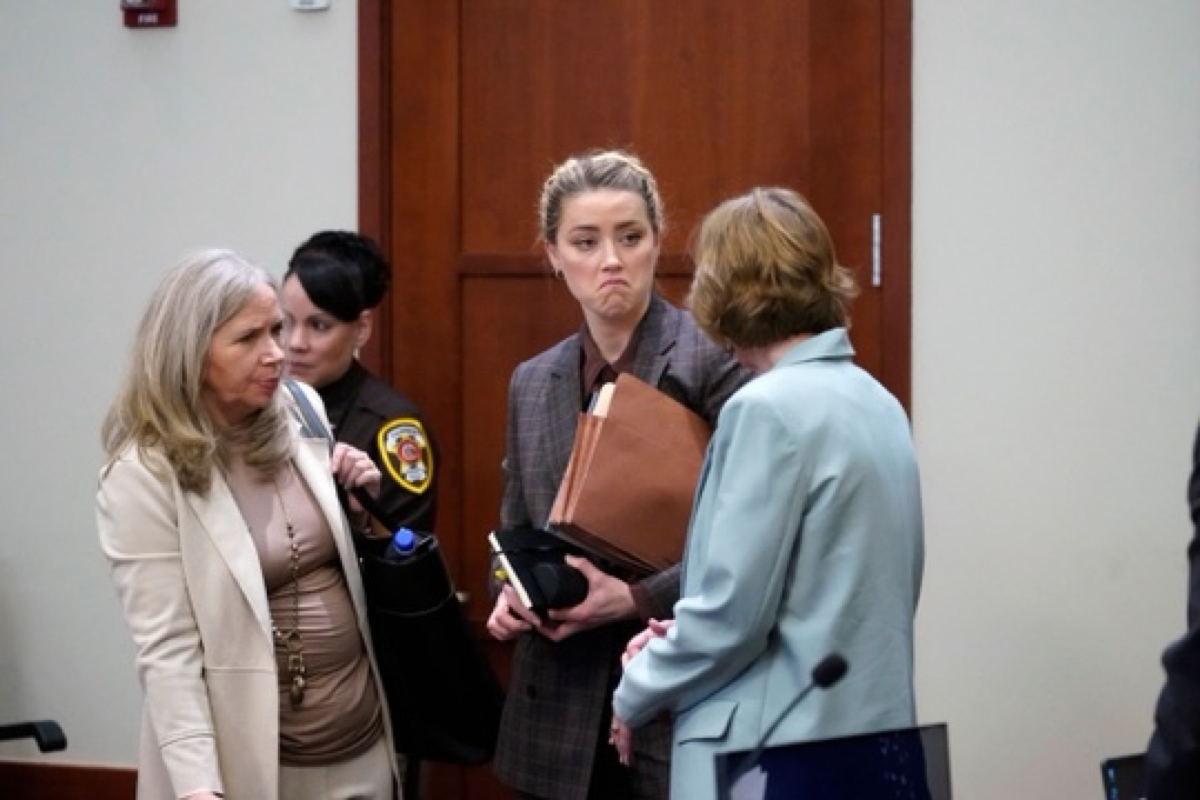 Amber Heard, shown in court, might have used a bad analogy while talking about her case