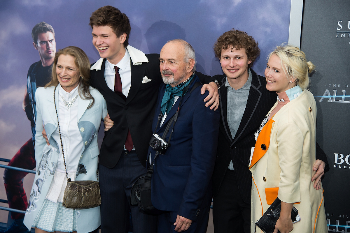 Grethe Barrett Holby, actor Ansel Elgort, Arthur Elgort, Warren Elgort and Sophie Elgort attend the "Allegiant" New York premiere in 2016