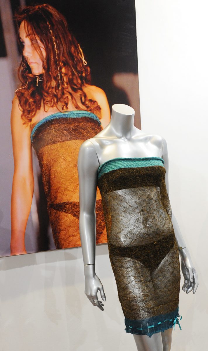 Auctioned photo of the dress Kate Middleton wore on the St. Andrew's University Charity Show catwalk