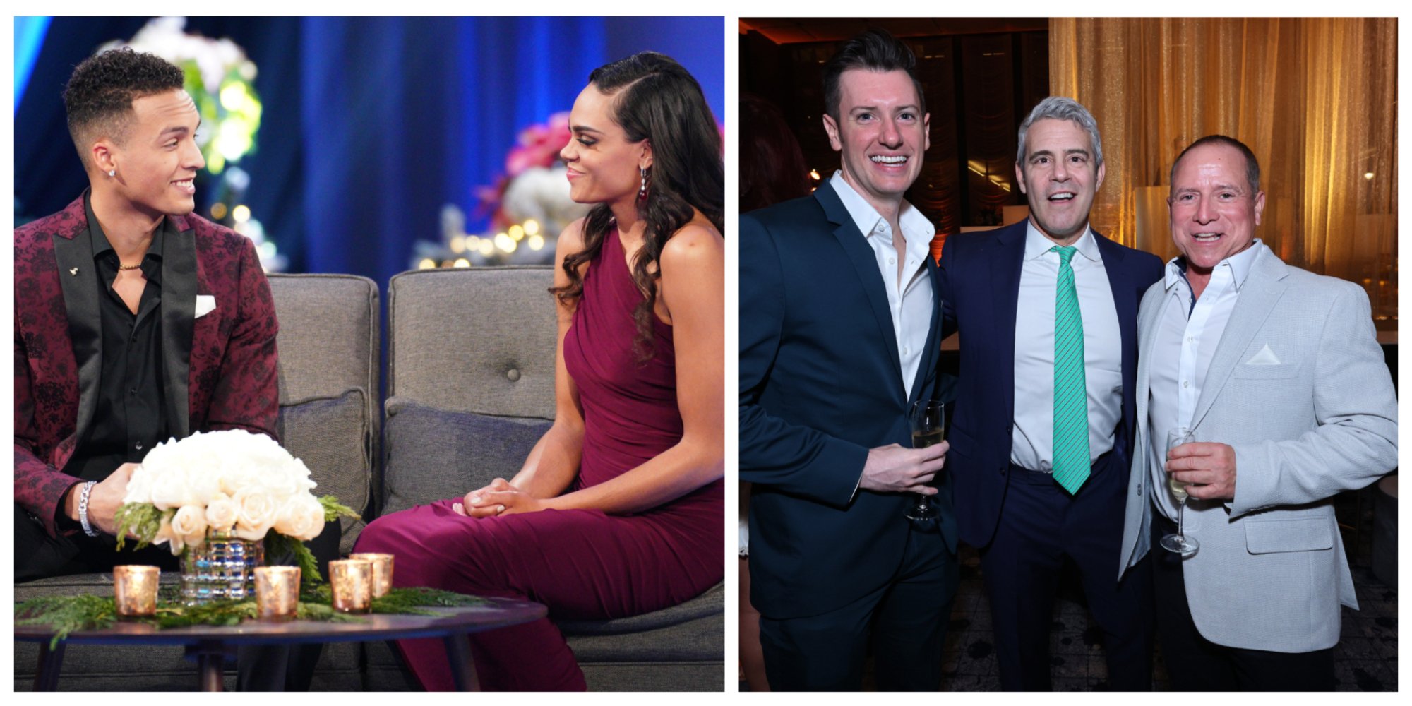 Brandon J and Michelle Young from 'The Bachelorette' After the Final Rose.  Below Deck's Colin Macy-O'Toole and Captain Glenn Shephard join Bravo's Andy Cohen at the NBC Upfronts.