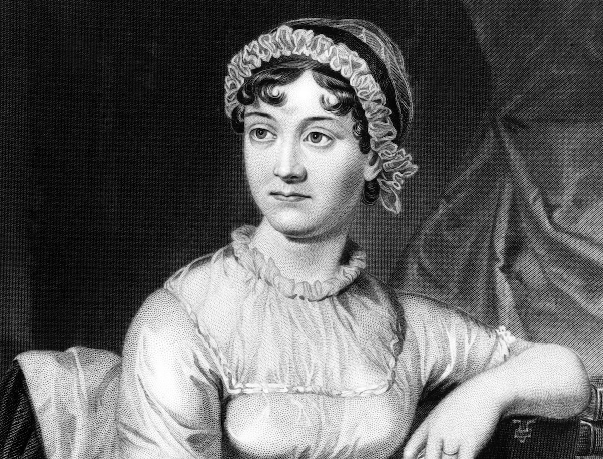 black and white portrait of novelist Jane Austen