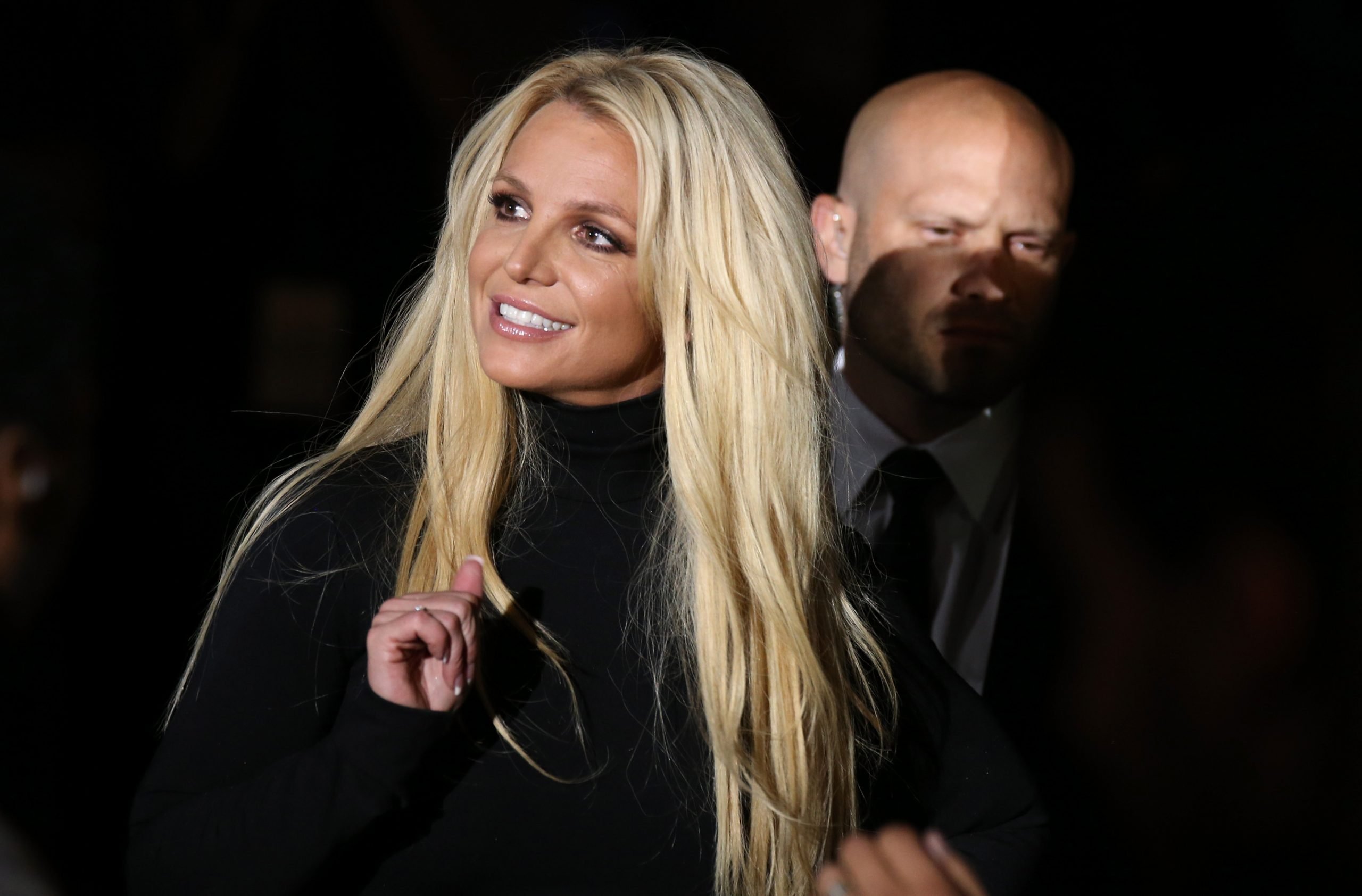 Britney Spears, who just bought a new home in Calabasas, smiling at the announcement event of her Britney Domination residency
