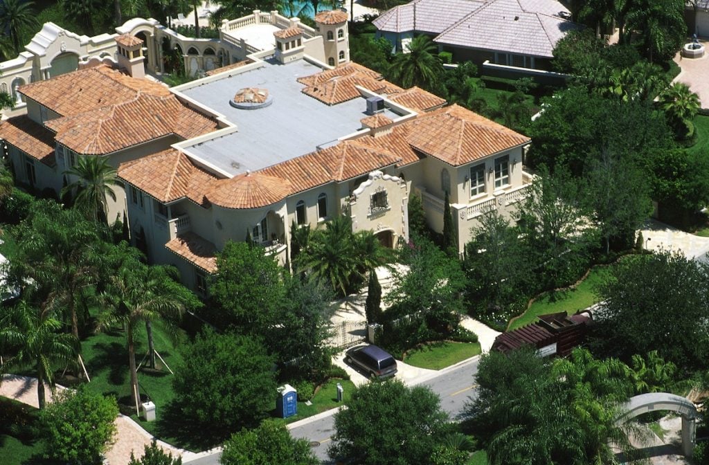 La maison de la chanteuse Céline Dion en Floride, photographiée en 1999