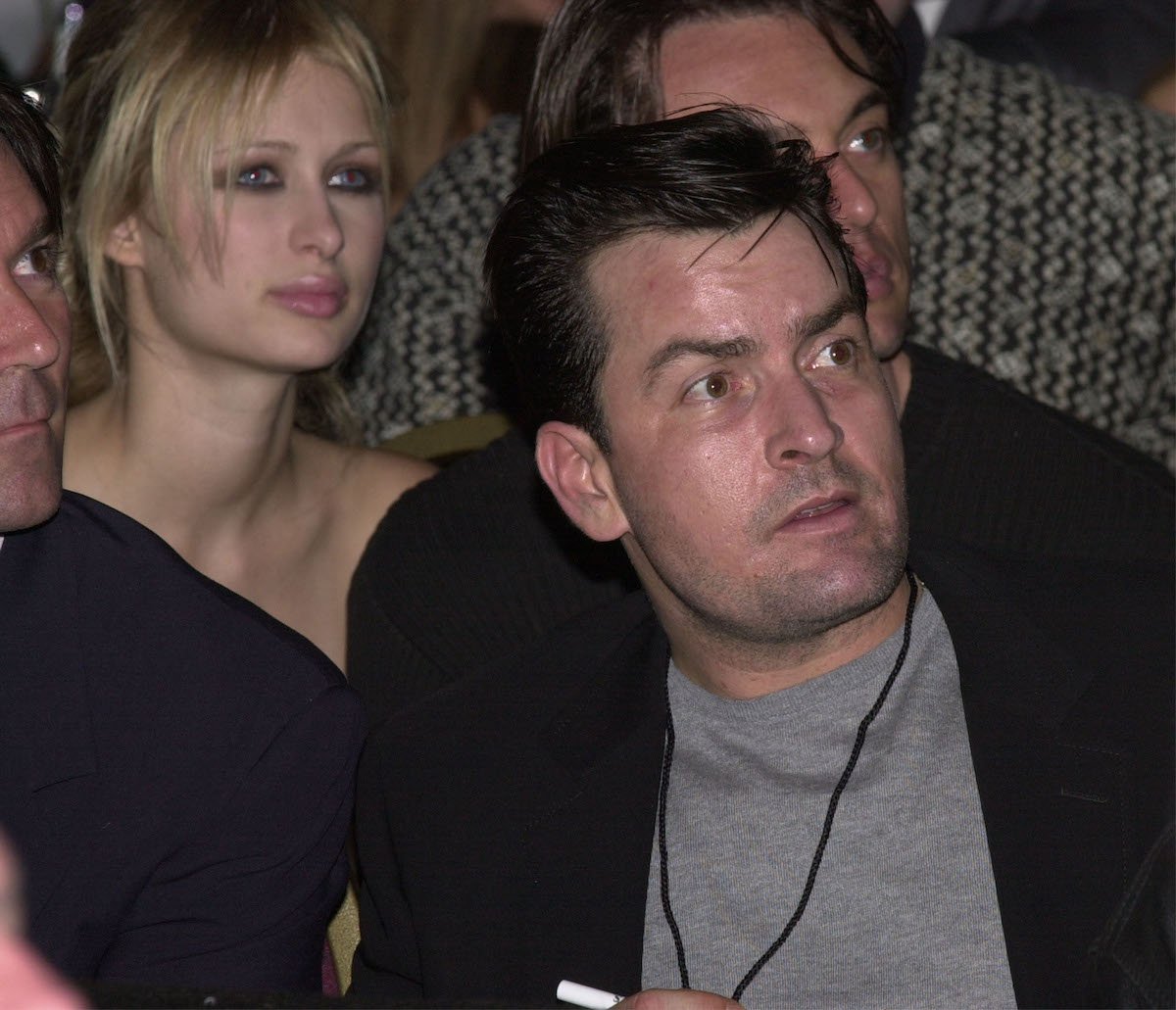 Actor Charlie Sheen judges contestants at the "Miss Rio 2000 Supermodel Search"