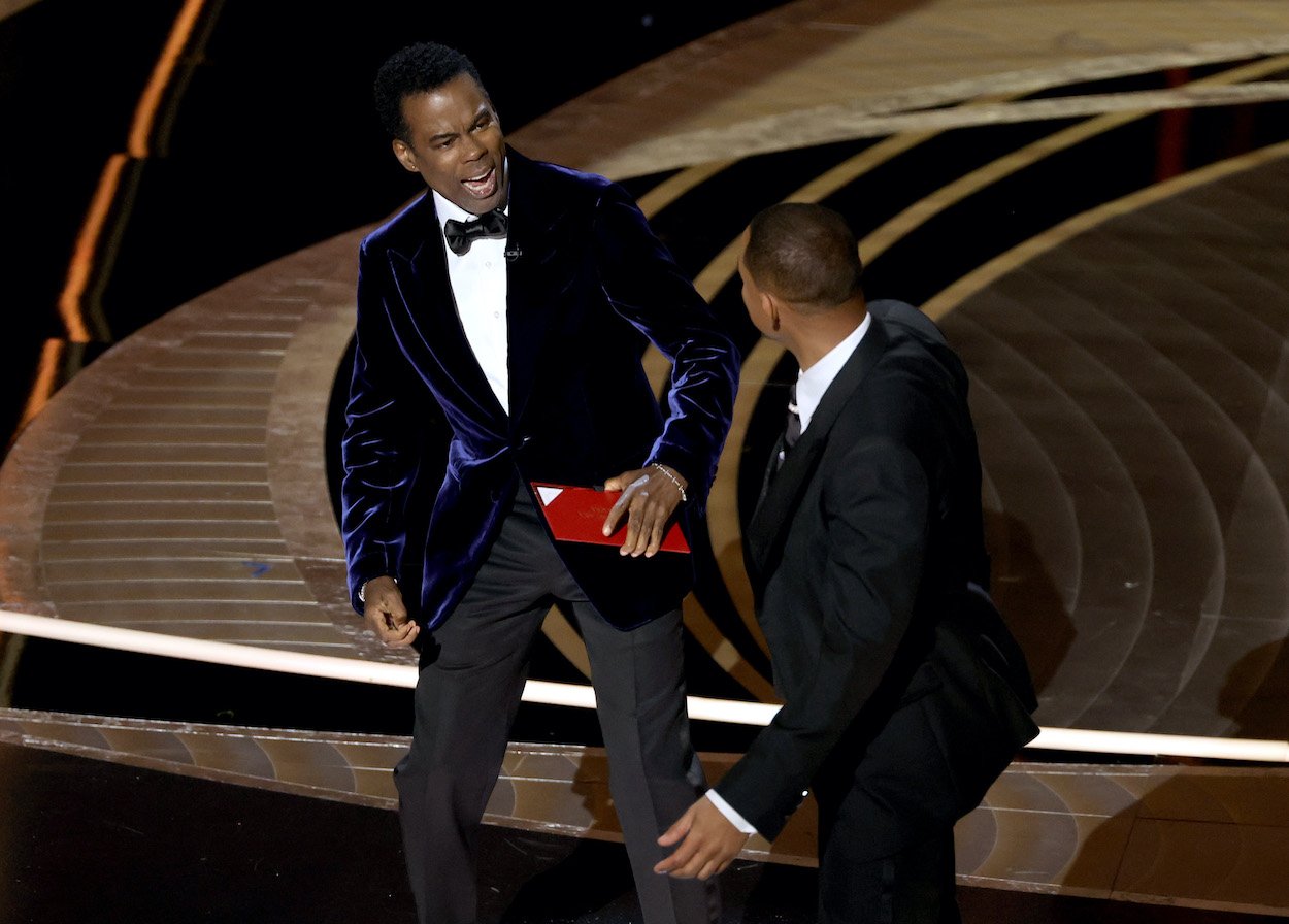 Will Smith slaps Chris Rock at the 2022 Academy Awards. Rock's non-verbal learning disability might explain why he didn't try to defend himself from Smith's Oscars slap.