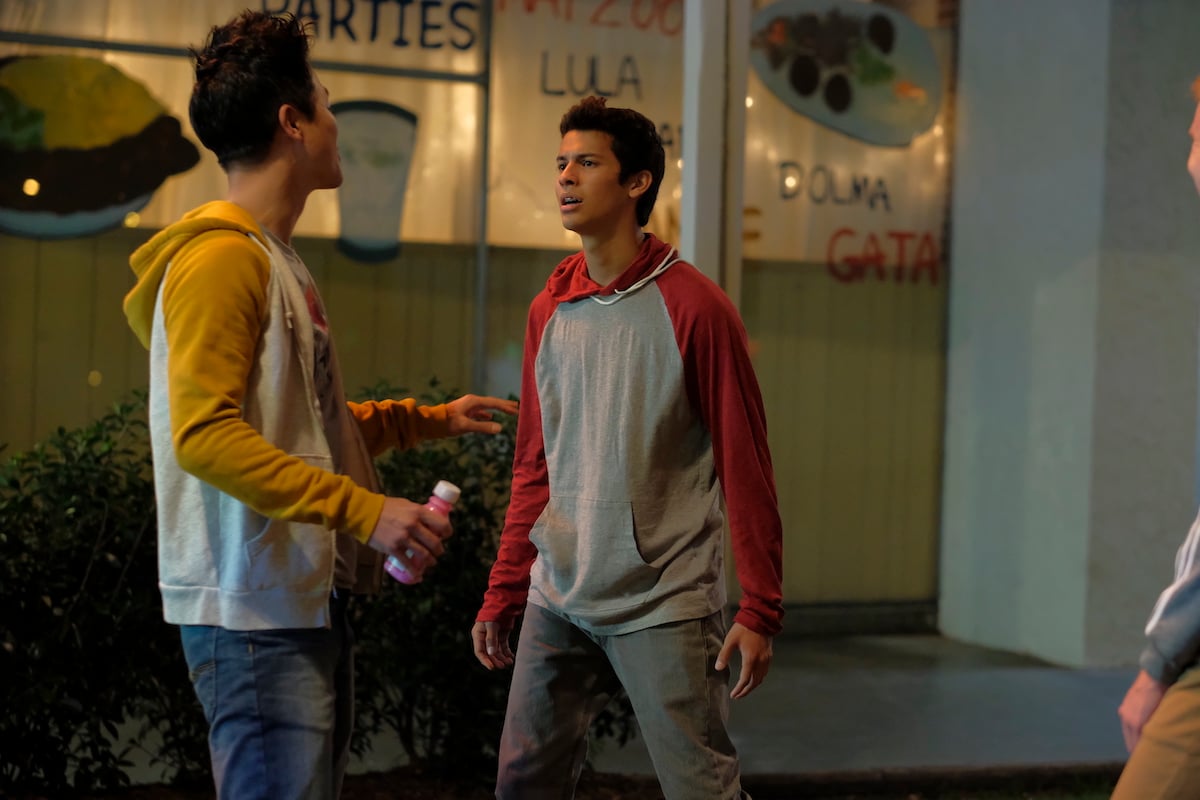 'Cobra Kai': Kyler (Joe Seo) gets ready to pour Pepto Bismol on Miguel (Xolo Mariduena)