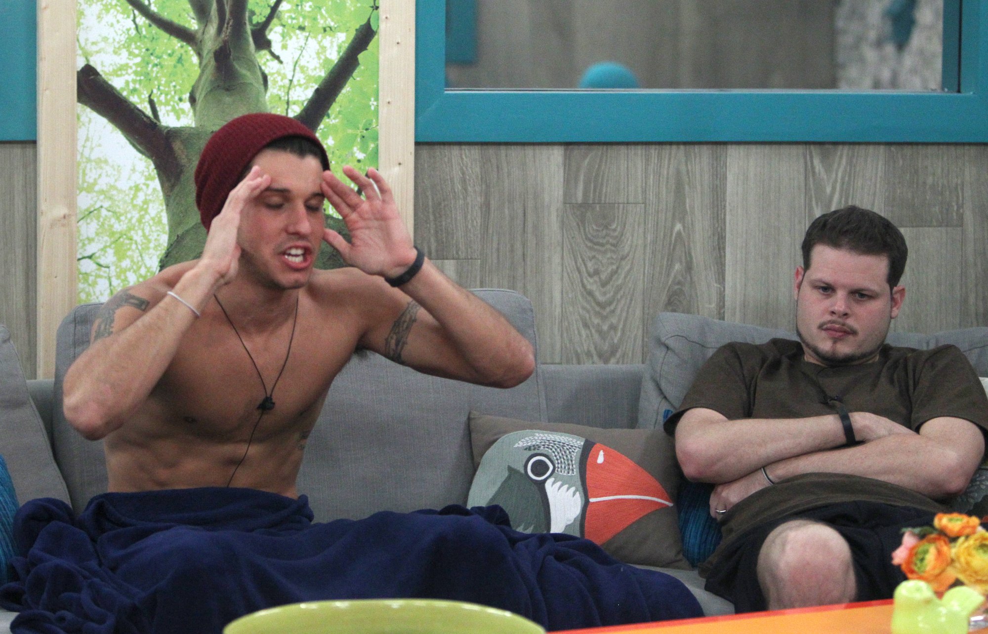 Cody Calafiore and Derrick Levasseur talking in the BB house during 'Big Brother 16'