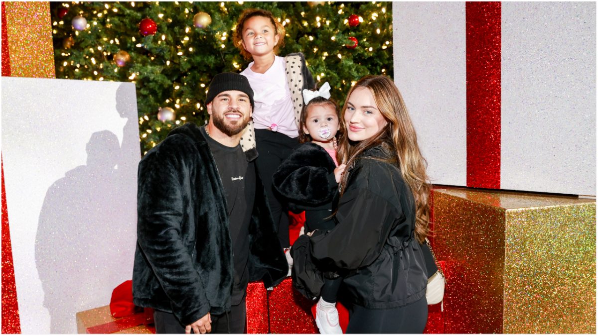 Cory, Ryder, Mila Wharton, and Taylor Selfridge at the Dodgers Holiday Festival