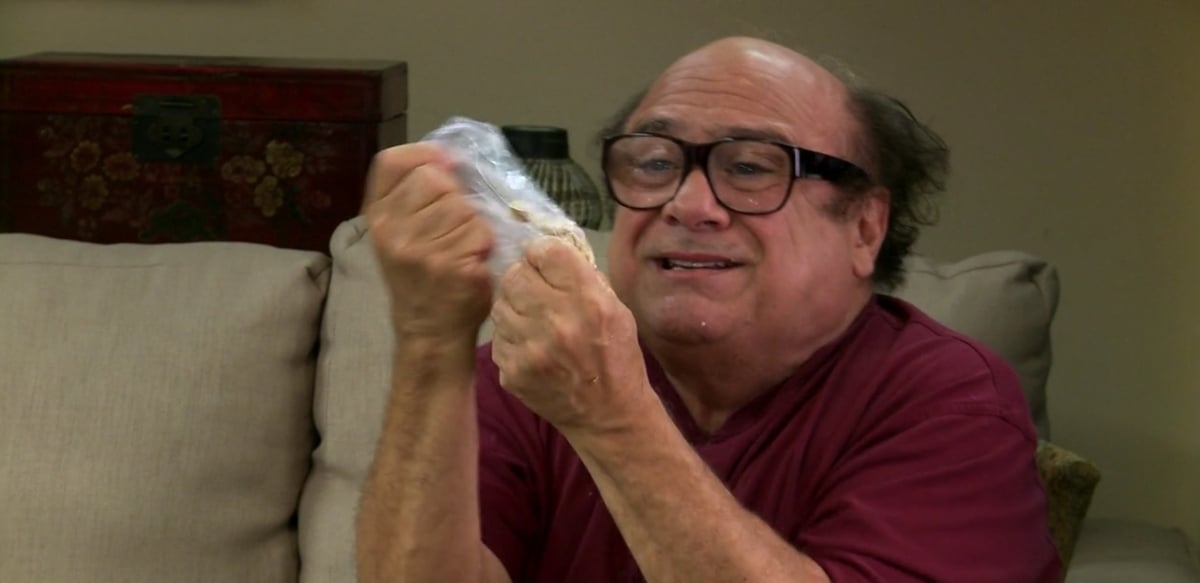 Danny DeVito plays his character Frank Reynolds on 'It's Always Sunny in Philadelphia' in the episode, 'The Gang Gets Analyzed' on FX.