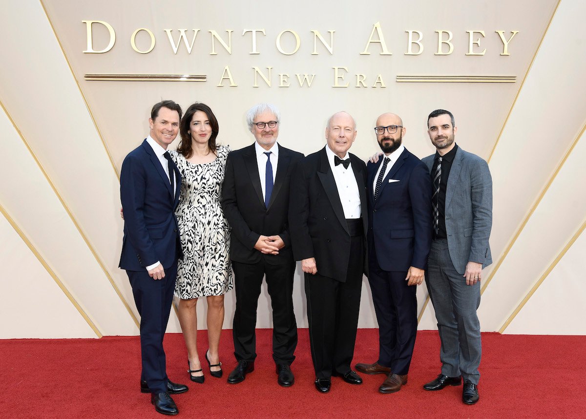 Jason Cassidy, Kiska Higgs, Simon Curtis, Julian Fellowes, Peter Kujawski, and Julien Noble attend the world premiere of "Downton Abbey: A New Era"