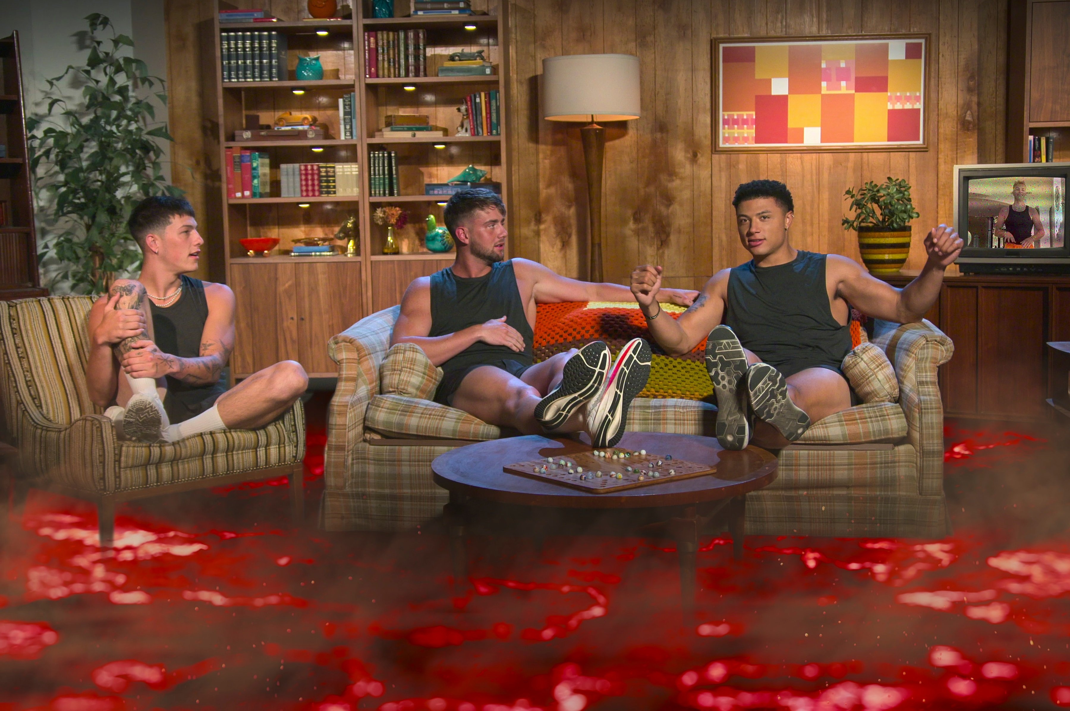 'Floor Is Lava' Tayler Holder, Harry Jowsey, and Chase DeMoor in episode 3