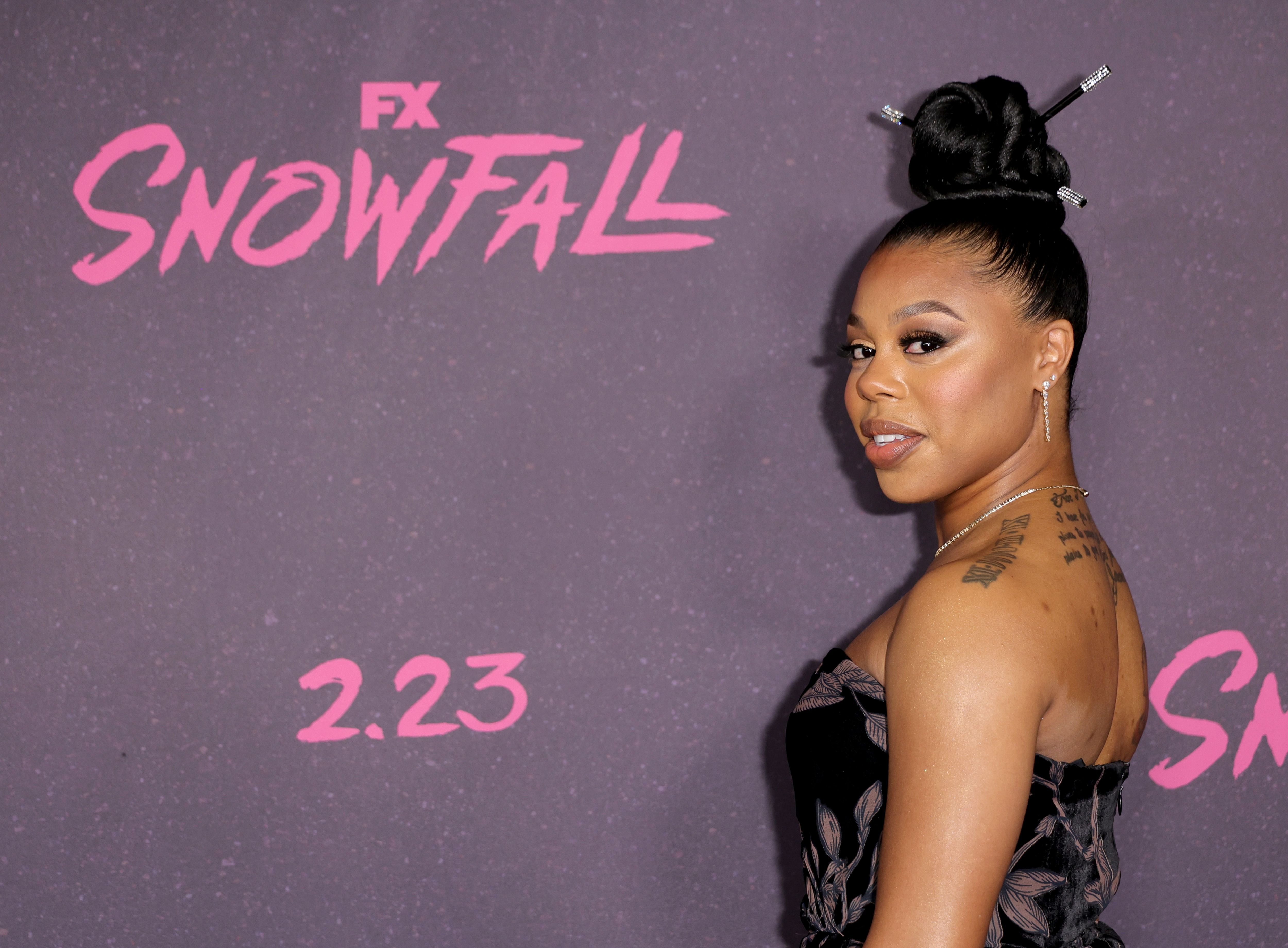 Gail Bean smiling at the premiere of 'Snowfall' Season 5