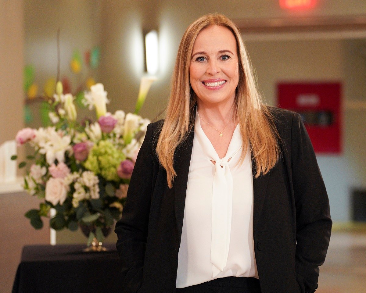 'General Hospital' star Genie Francis wearing a black pantsuit during her 45th anniversary with the show.