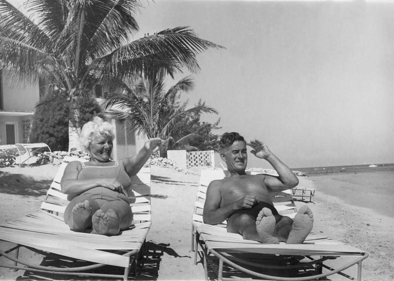George Harrison's parents, Louise and Harold, on vacation in Jamaica in 1964.