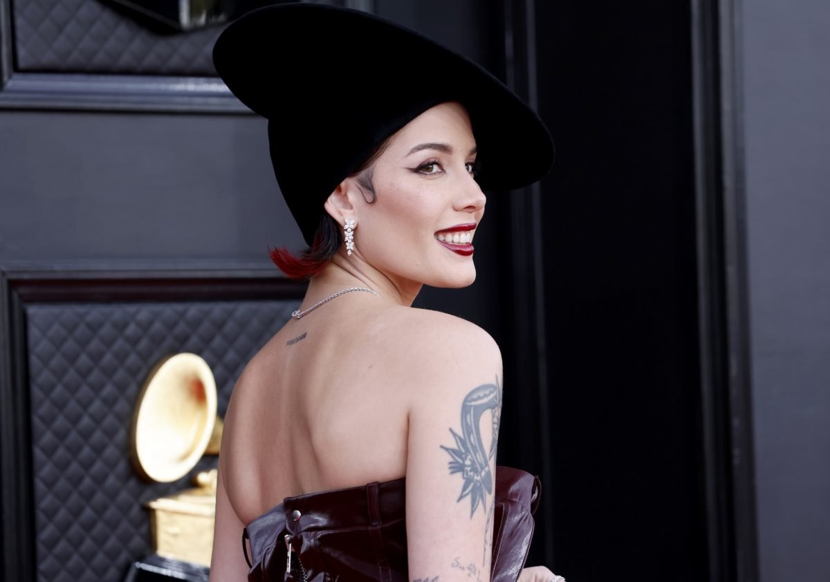 Halsey attends the 2022 Grammy Awards