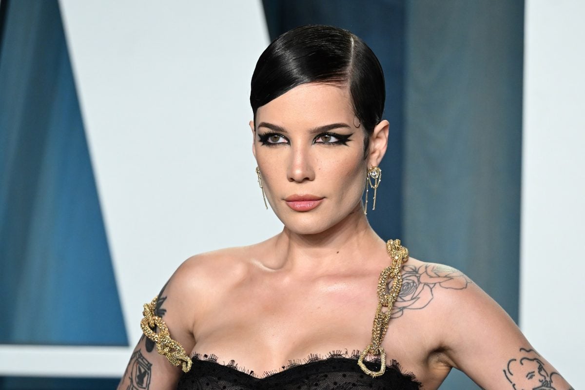 Halsey, who's currently on their Love and Power tour, posing earlier this year at the 2022 Vanity Fair Oscar Party