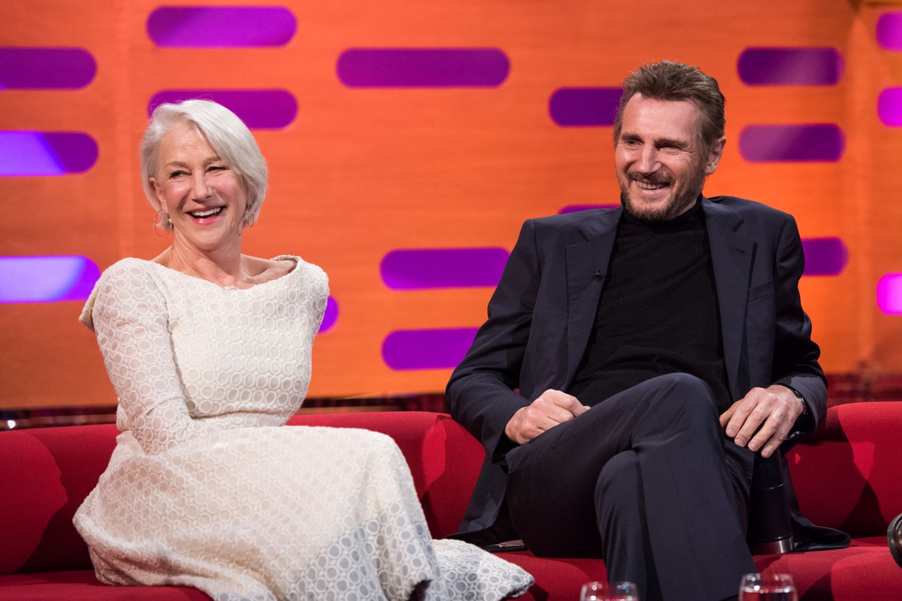 Helen Mirren and Liam Neeson on the Graham Norton Show on BBC One