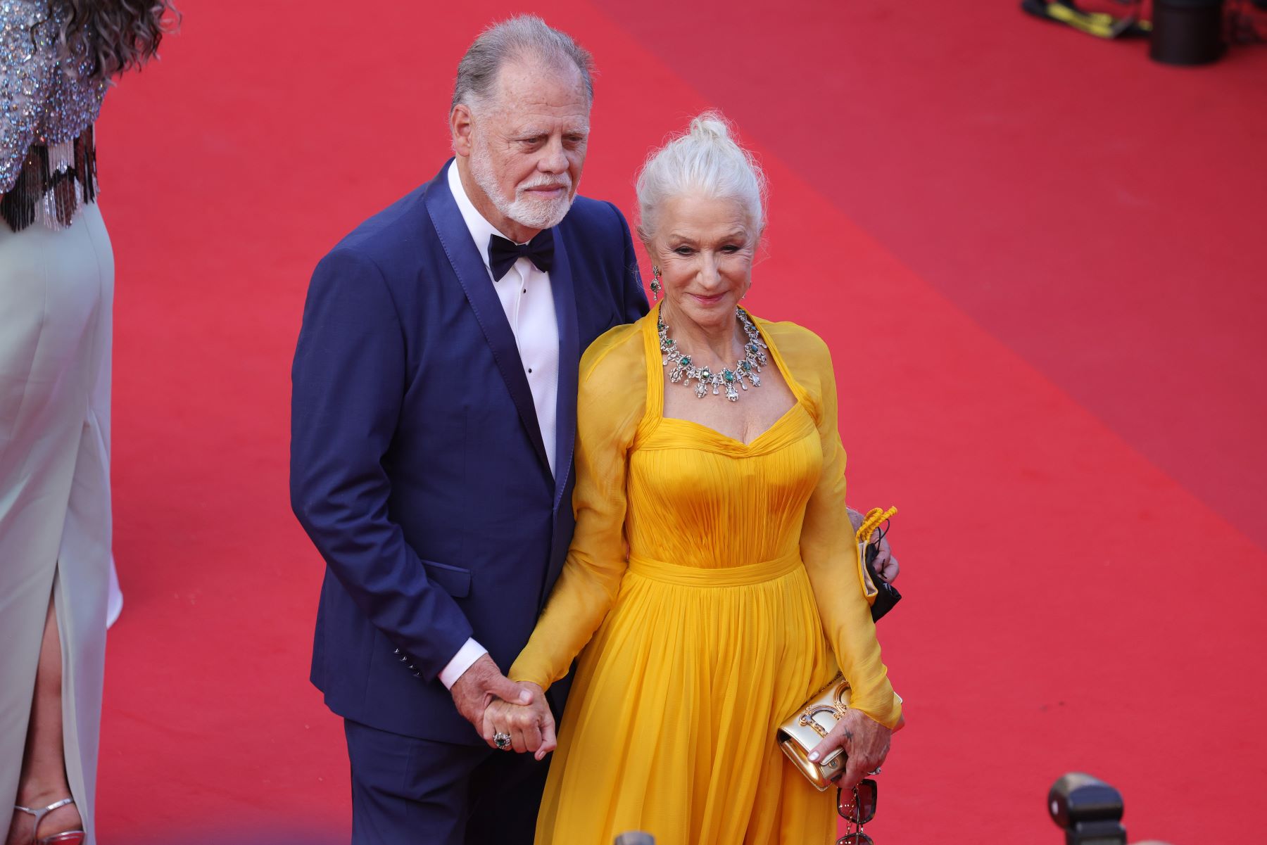 Helen Mirren and her husband Taylor Hackford at a screening of 'Annette' at the 74th annual Cannes Film Festival