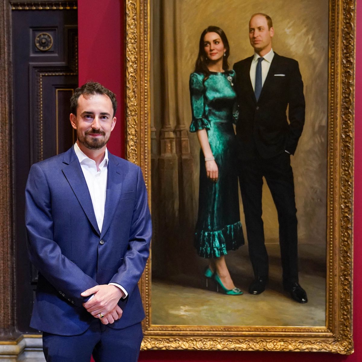 Jamie Coreth stands in front of Prince William and Kate Middleton's first joint portrait