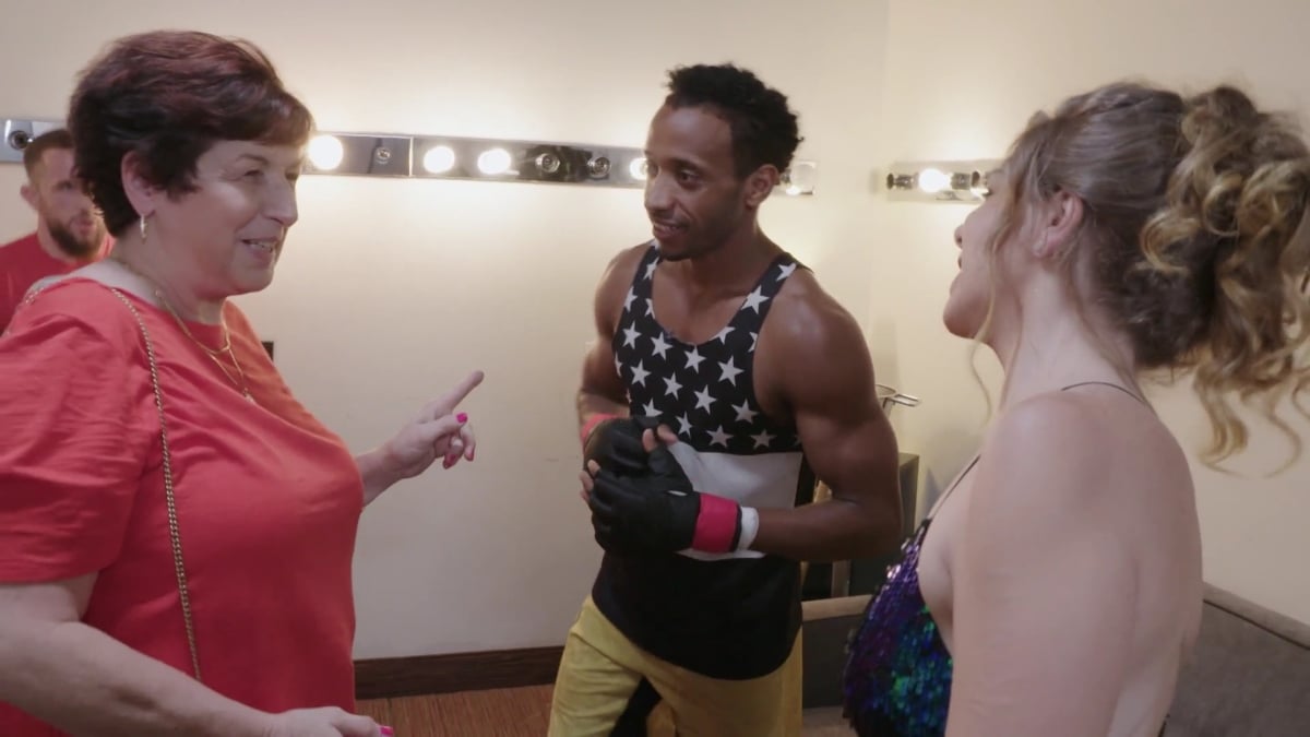 Janice Weinberg, Biniyam Shibre, and Ariela Weinberg wait backstage and get ready for Biniyam's first MMA fight on '90 Day Fiancé' Season 9.