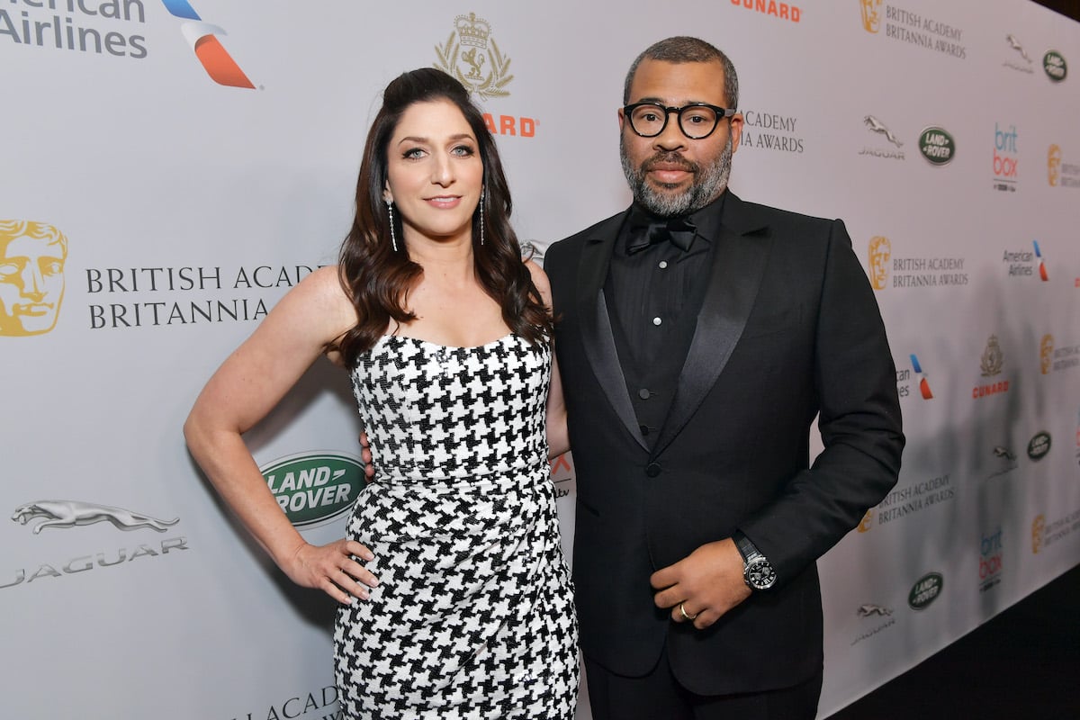 Jordan Peele (R) with wife Chelsea Peretti (L)