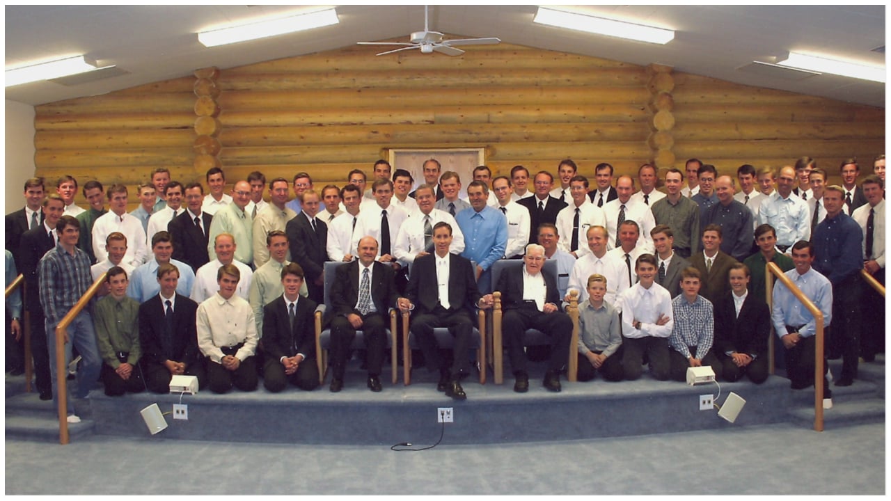 Picture of Warren Jeffs and other FLDS members in 'Keep Sweet: Pray and Obey'