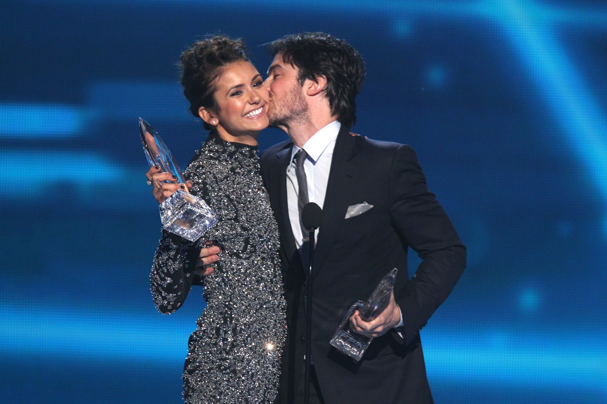 Nina Dobrev and Ian Somerhalder, who star as Damon and Elena