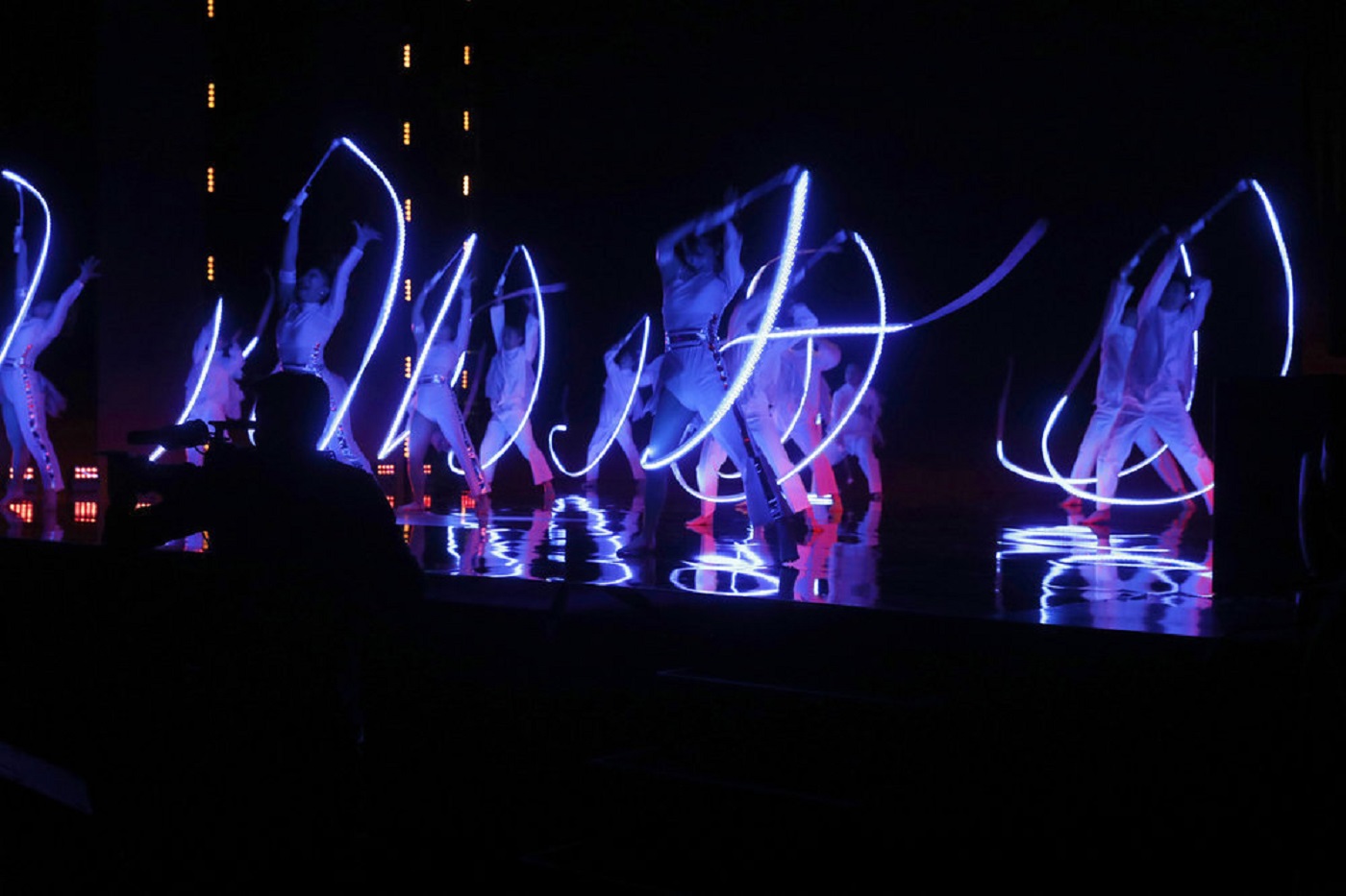 'AGT' Season 17 Episode 5 MPLUSPLUS dance crew auditioning on stage with LED ribbons