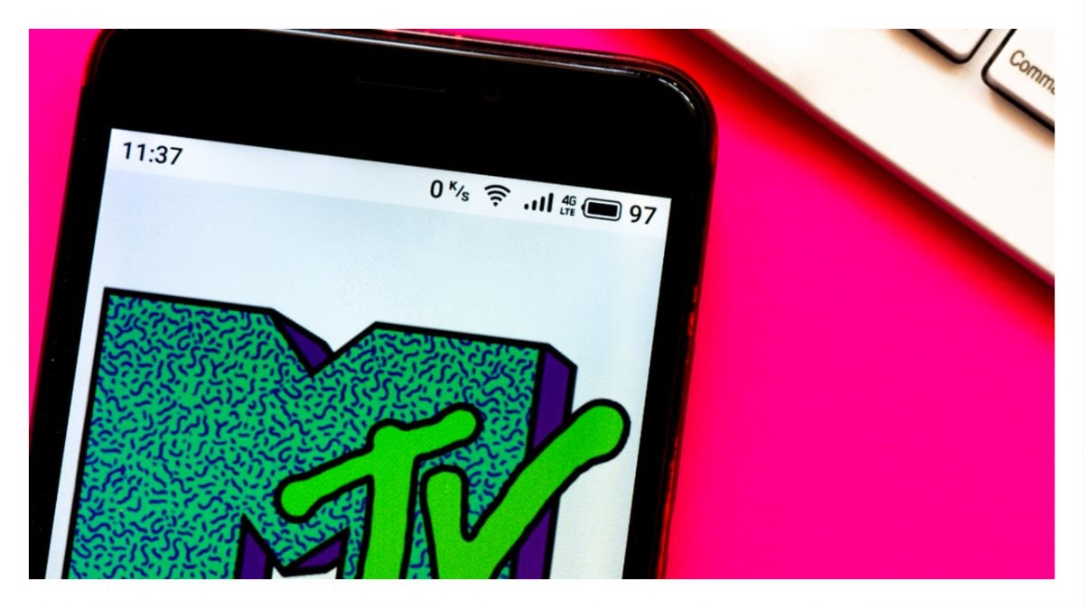 În această ilustrație, sigla MTV este afișată pe smartphone
