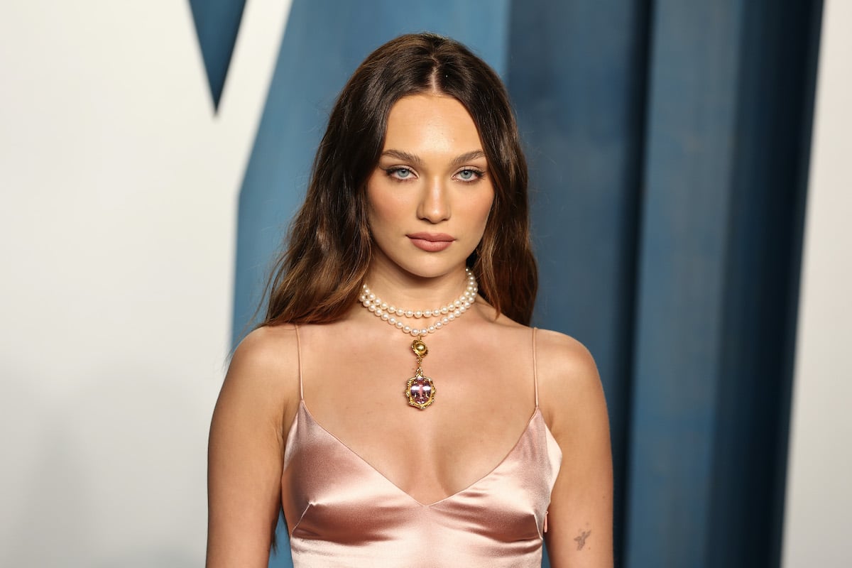 Bloody Hell movie star Maddie Ziegler wears a pink gown to the Vanity Fair Oscar Party